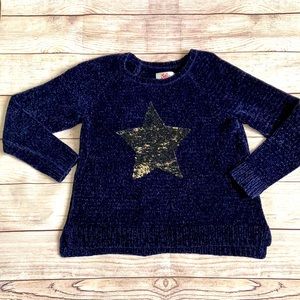 Justice Flip Sequin Chenille Sweater Girls Size 10/12 Plus
